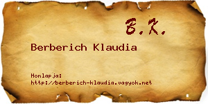 Berberich Klaudia névjegykártya