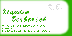 klaudia berberich business card